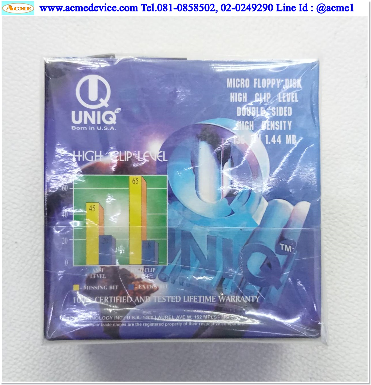 Floppy Disk Uniq รุ่น MF-2HD, 2HD, 1.44MB, 10pcs.