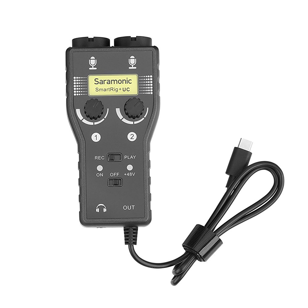Saramonic SmartRig+ UC 2-Track XLR & 3.5mm Microphone Mixer + Guitar Audio Interface for USB Type-C Devices Including Samsung Galaxy, LG, HTC Google Pixel, Google Nexus, & Other USB C Type Smartphones รับประกันศูนย์ไทย 1 ปี
