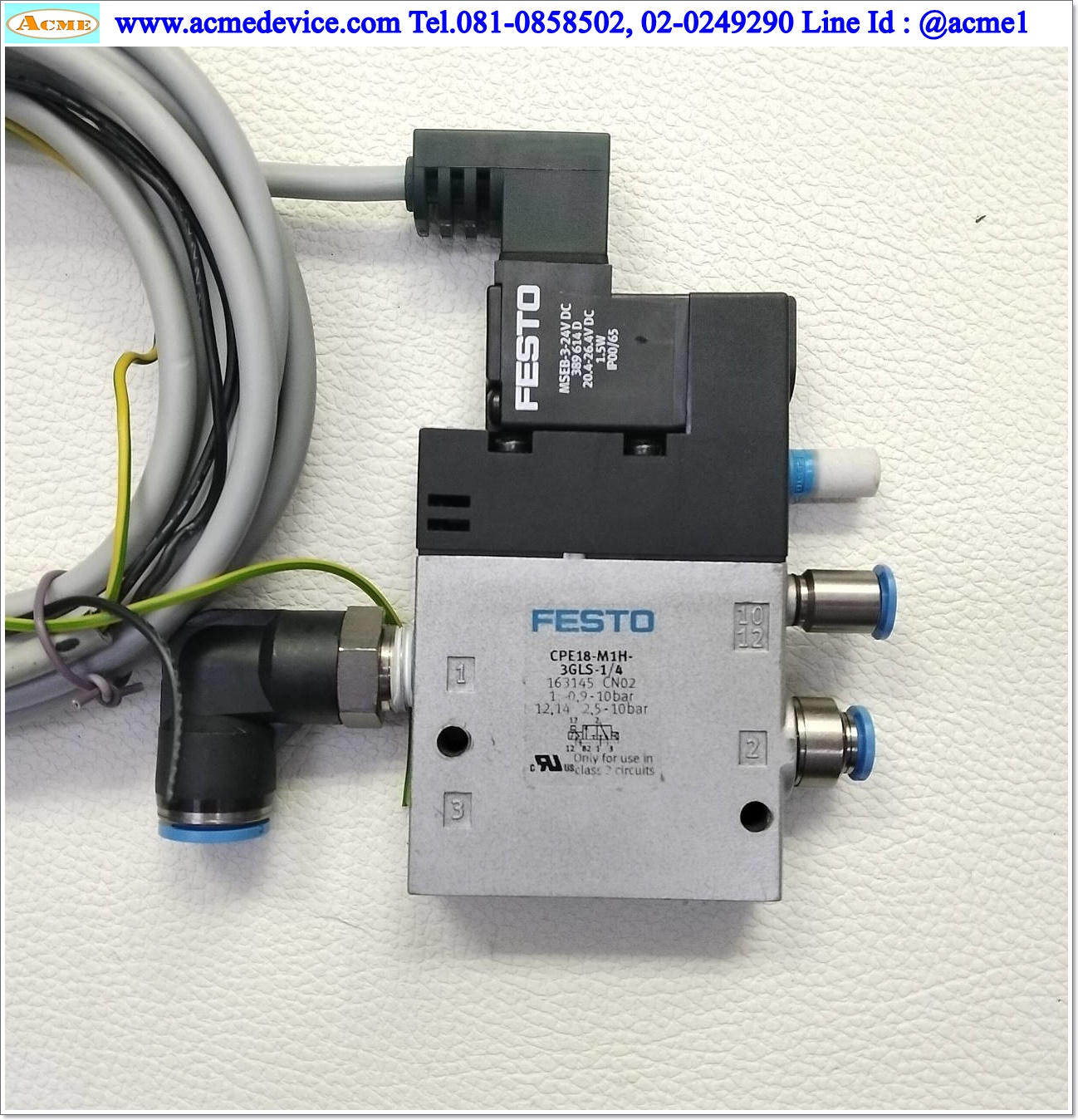 Solenoid Valve Festo รุ่น CPE18-M1H-3GLS-1/4, 3/2, Coil 24V