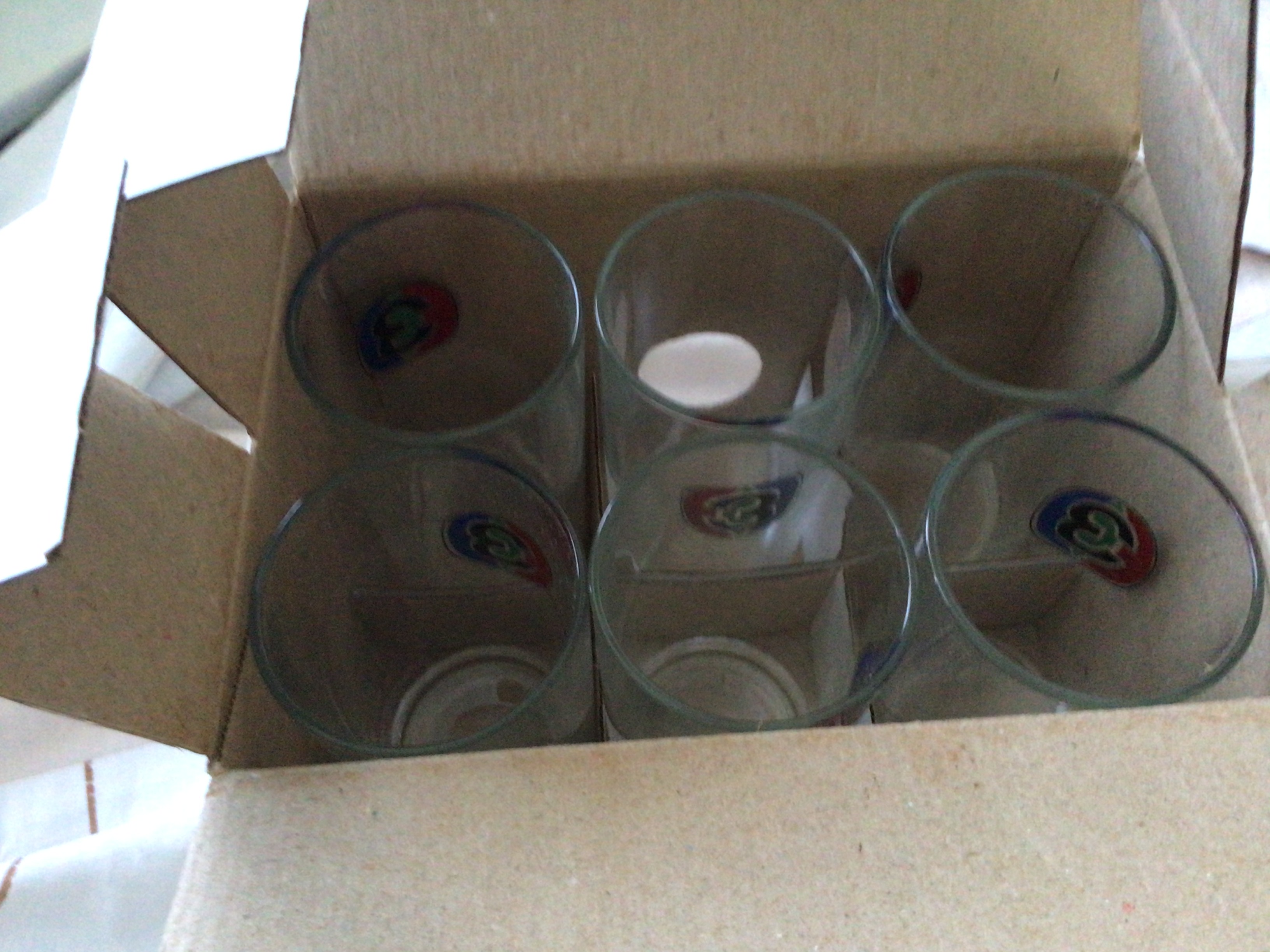 (แถมเฉพาะมารับเอง) ชุดแก้วน้ำหกใบพิมพ์ลายช่องสาม