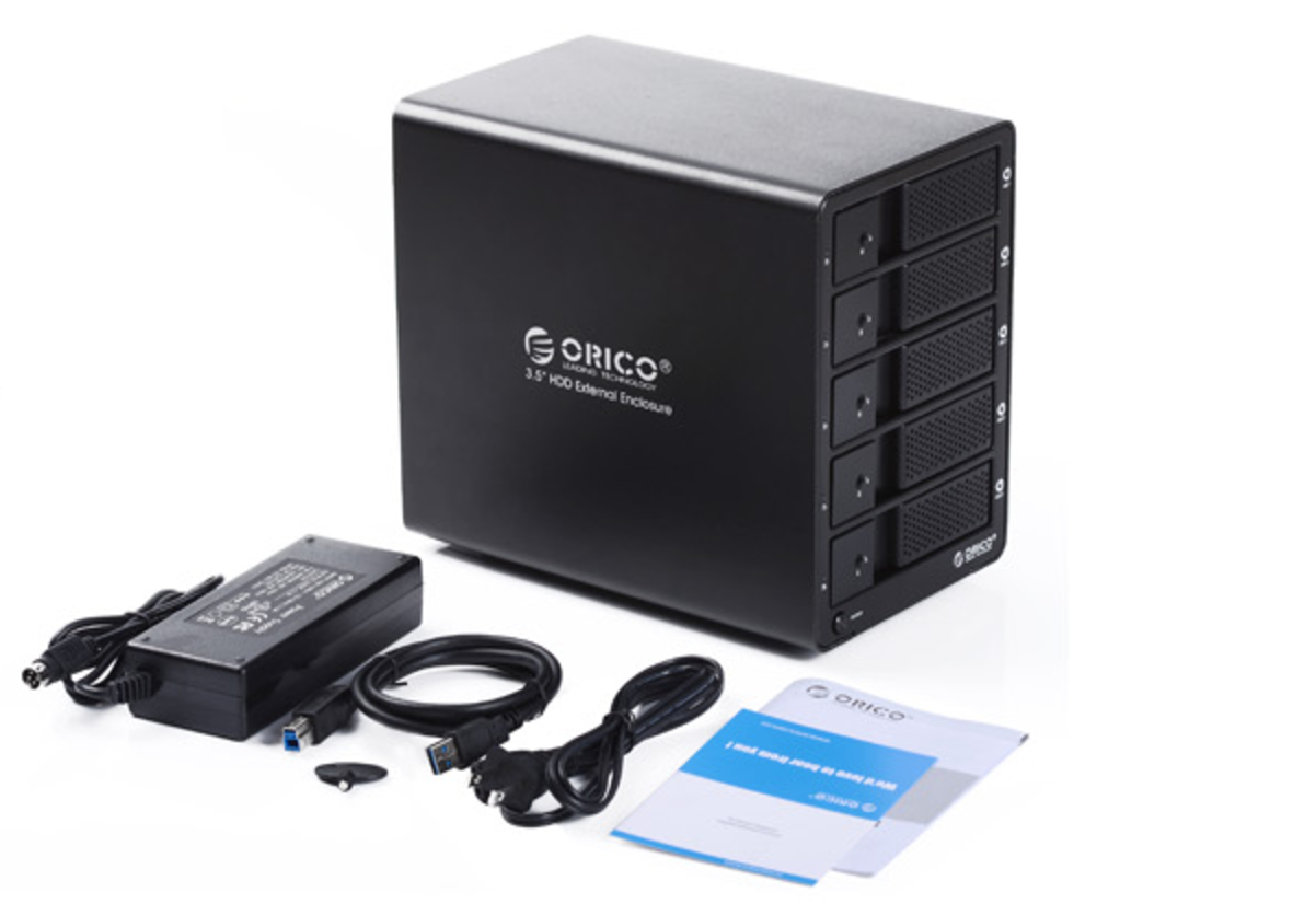 กล่องอ่านฮาร์ตดิสก์ Orico 3.5" 5 Bays USB 3.0 Enclosure รุ่น 9558U3 (PreOrder รอสินค้า 10-14วัน)