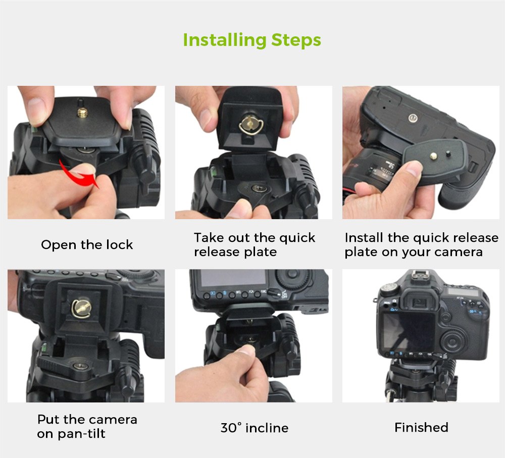 ขาตั้งกล้องพร้อมหัวแพนวิดีโอ ยี่ห้อ QZSD รุ่น Q111 รับน้ำหนักสูงสุด 5 KG ราคาถูก