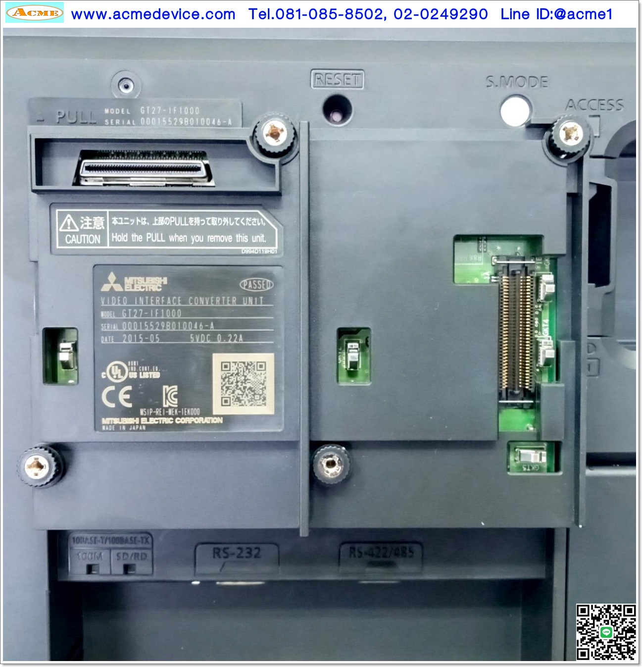 HMI Touch Screen Mitsubishi รุ่น GT2715-XTB, GT27-IF1000, GT16M-R2-Z, 15", 24Vdc