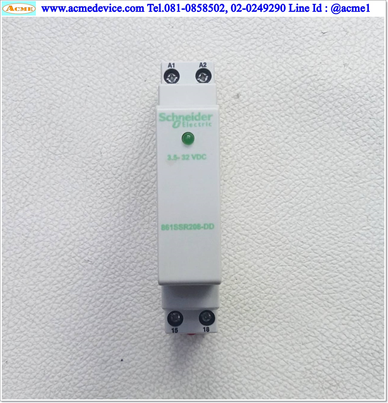 Solid State Relay Schneider รุ่น 861SSR208-DD, Input 3.5 to 32 Vdc, Output 3 to 150 Vdc 8A