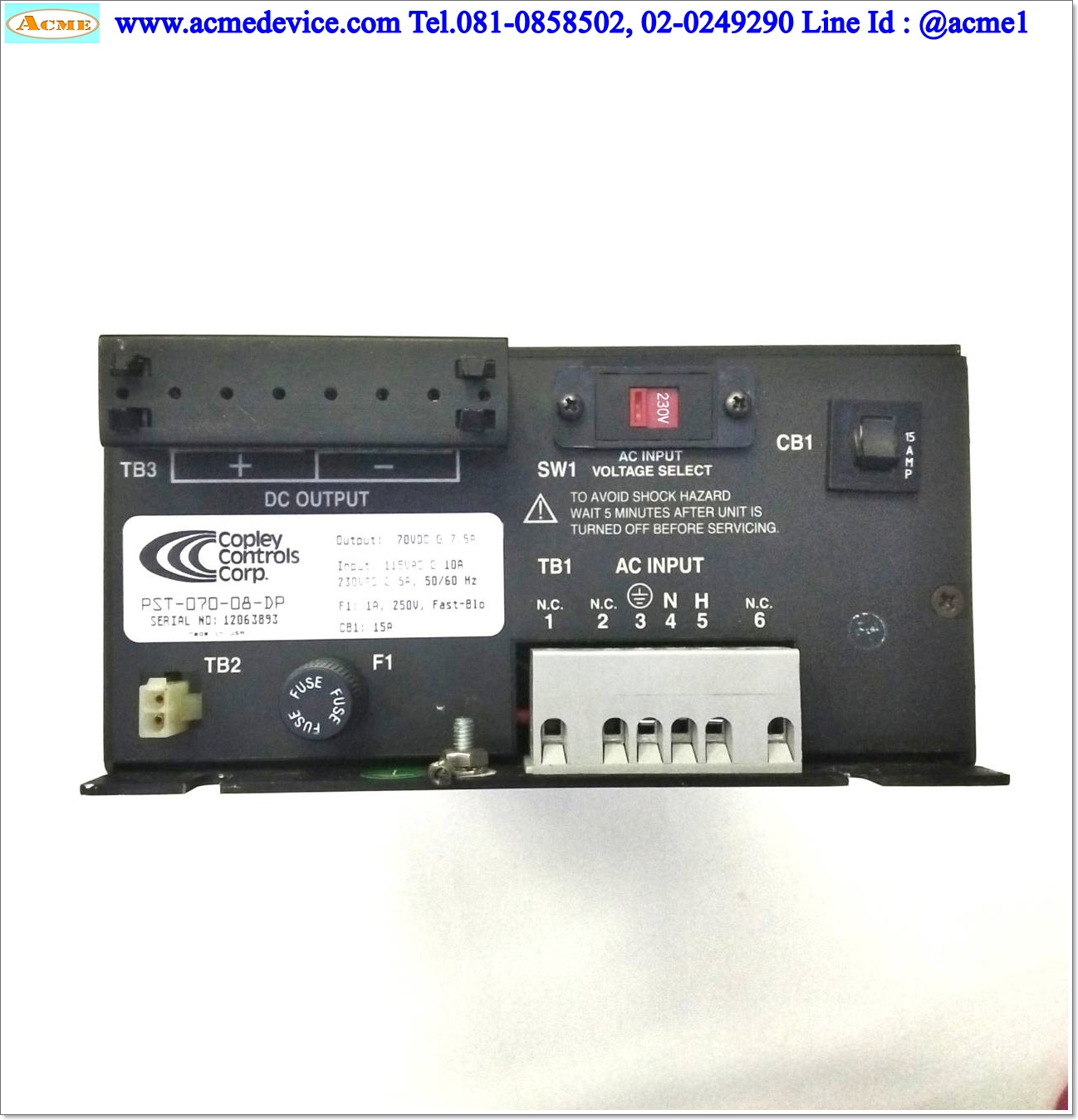 Power Supply Copley รุ่น PST-070-08-DP, 70V, 7.5A, 520W