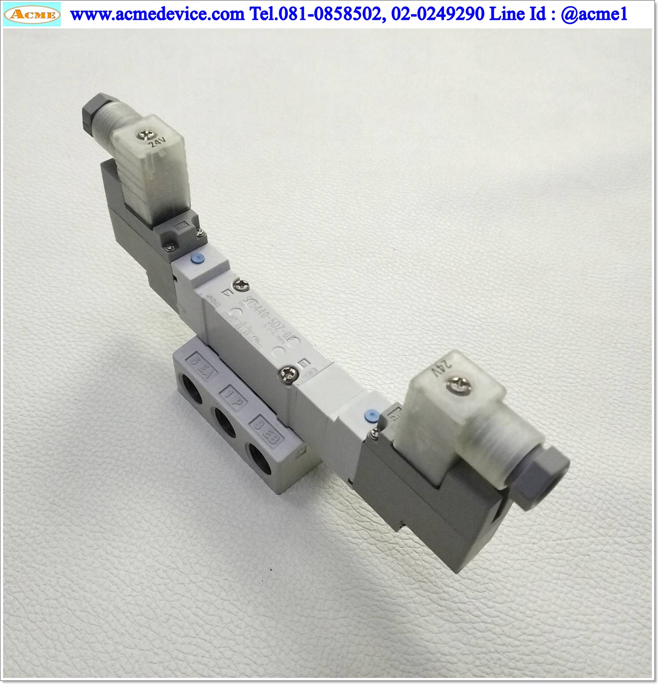 Solenoid Valve SMC รุ่น SY5440-5DZ-02, 5/3, 3-position double, Coil 24Vdc