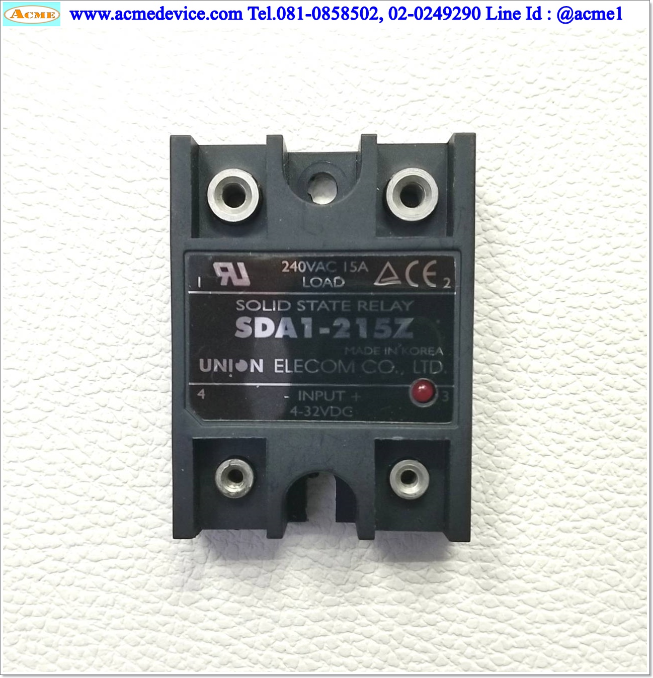Solid State Union รุ่น SDA1-215Z, Input 4 to 32 Vdc, Output 240 Vac, 15A