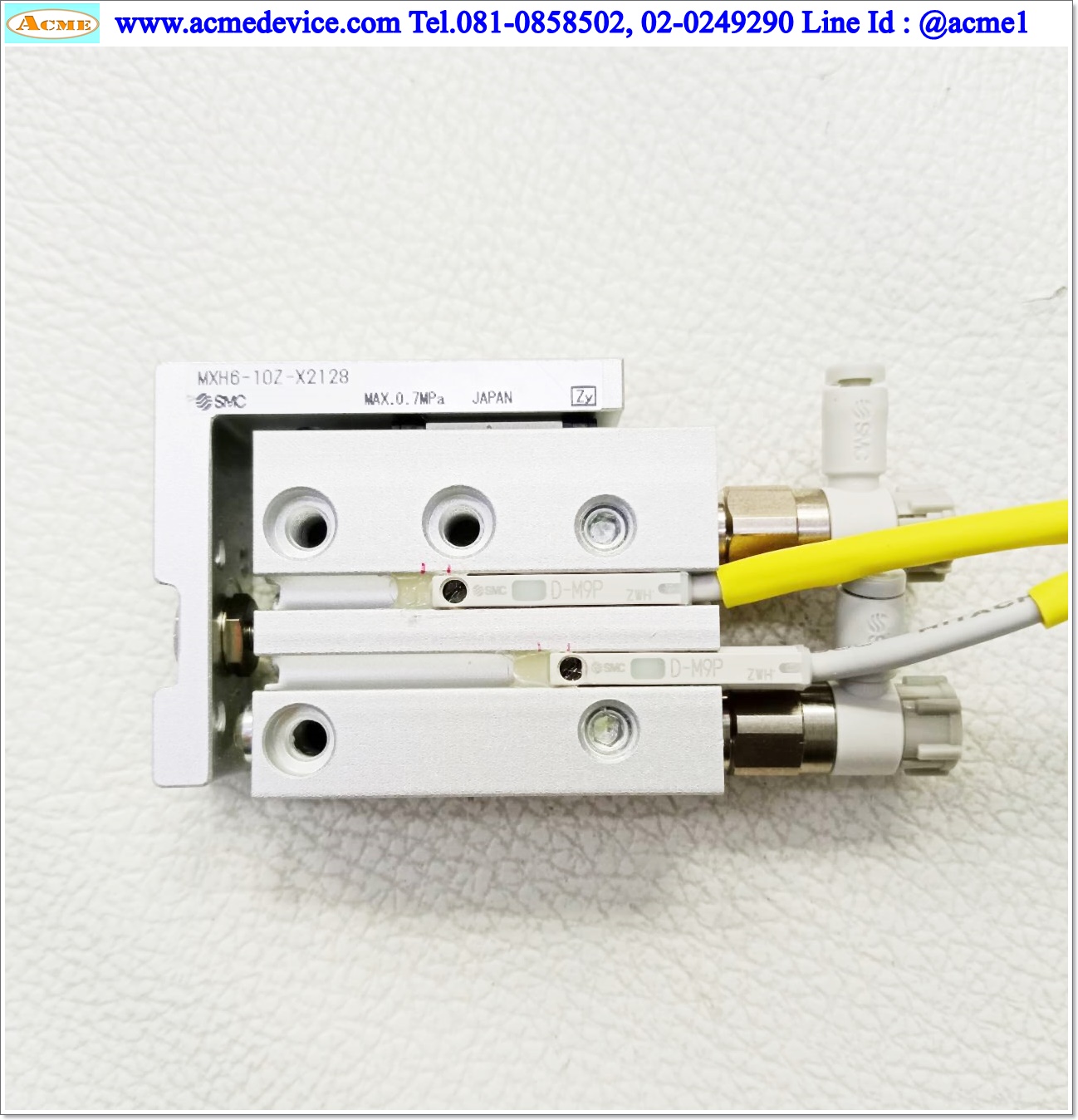 Air Cylinder SMC รุ่น MXH6-10Z + Reed Switch รุ่น D-M9P, Bore 6 mm., Stroke 10 mm.