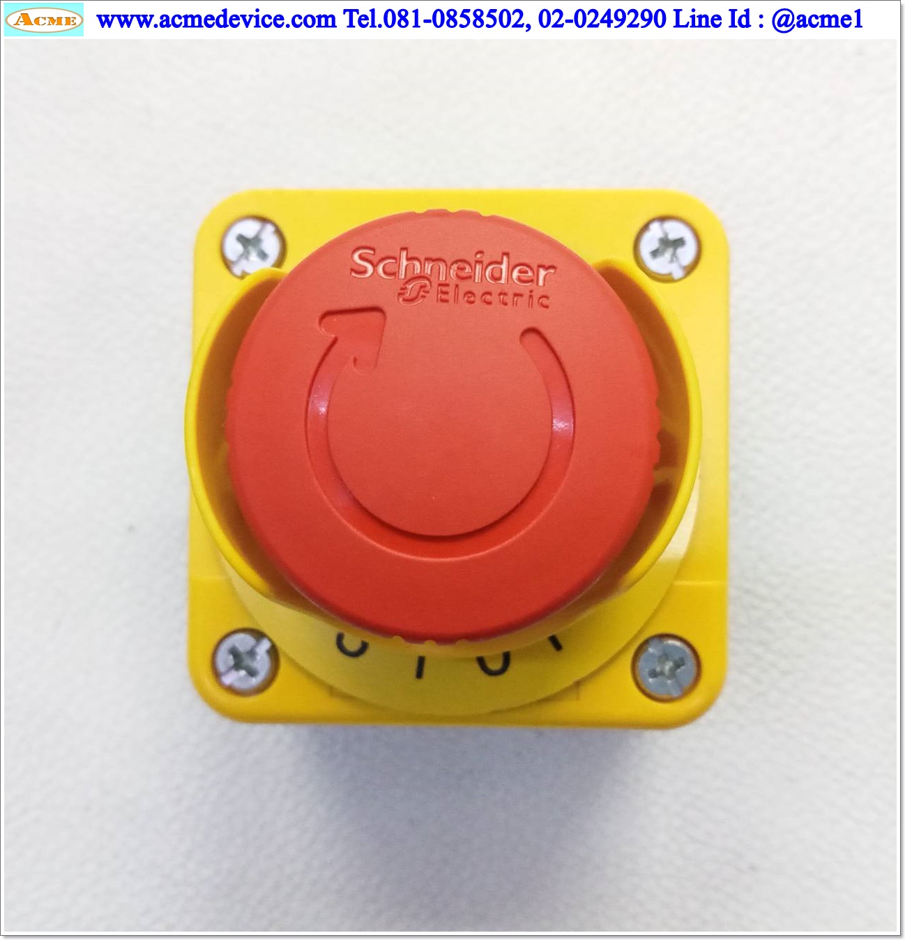 Emergency Switch Scheider รุ่น ZBE-102 (2NC) + ZBE-101 (1NO), Control Station (เจาะล่าง)