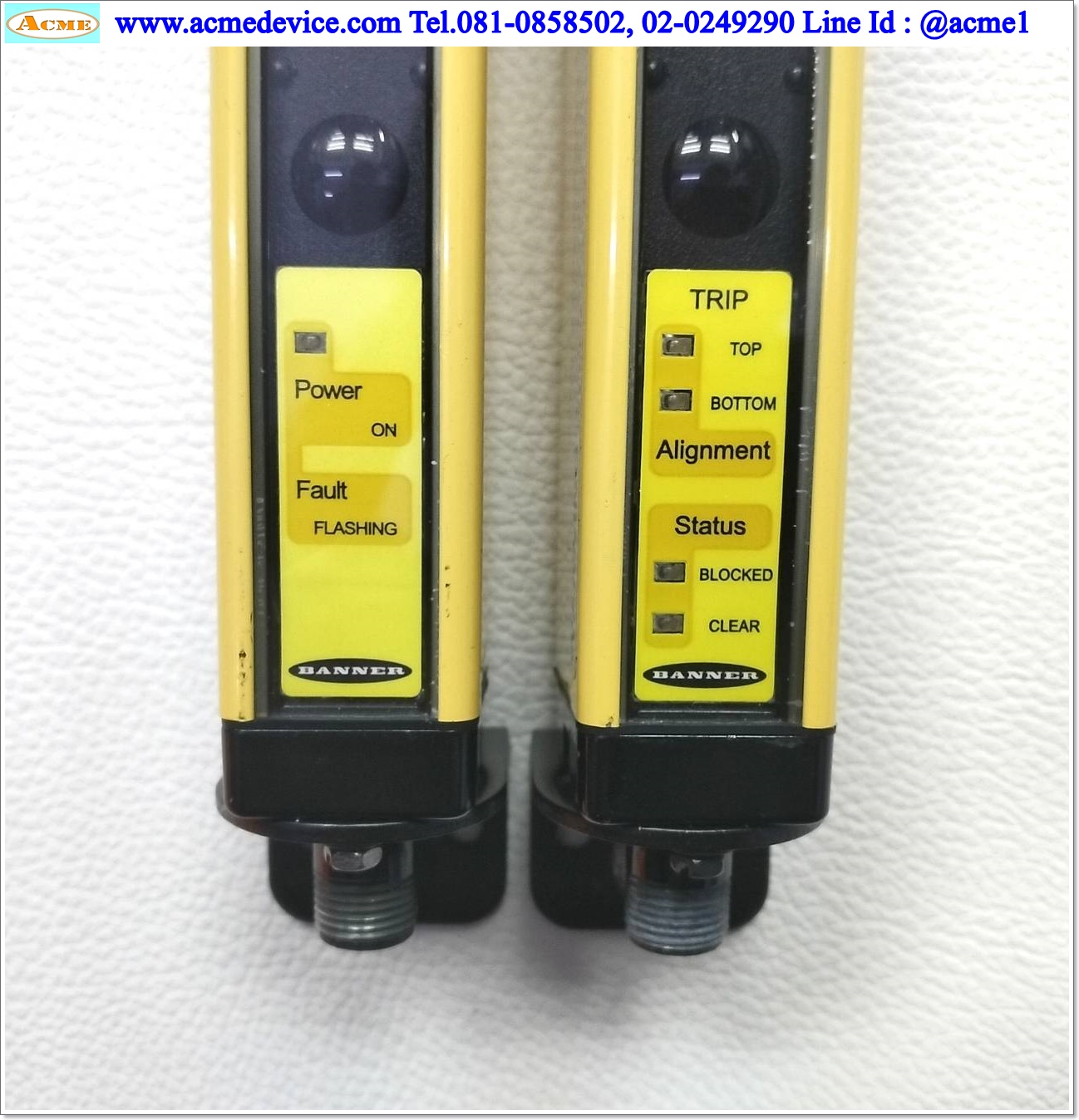 Area Sensor Banner รุ่น LS2TR30-750Q8 EZ8 + LS2E30-750Q8 EZ8, Resolution 30 mm, ยาว 750 mm, ระยะ 0.2-15M, 24Vdc