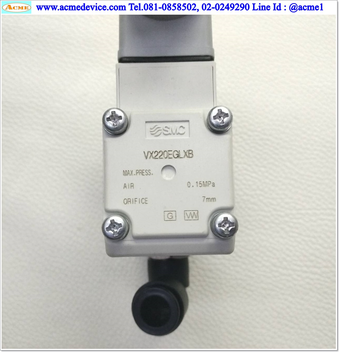 Solenoid Valve SMC รุ่น VX220EGLXB, Coil 24Vdc