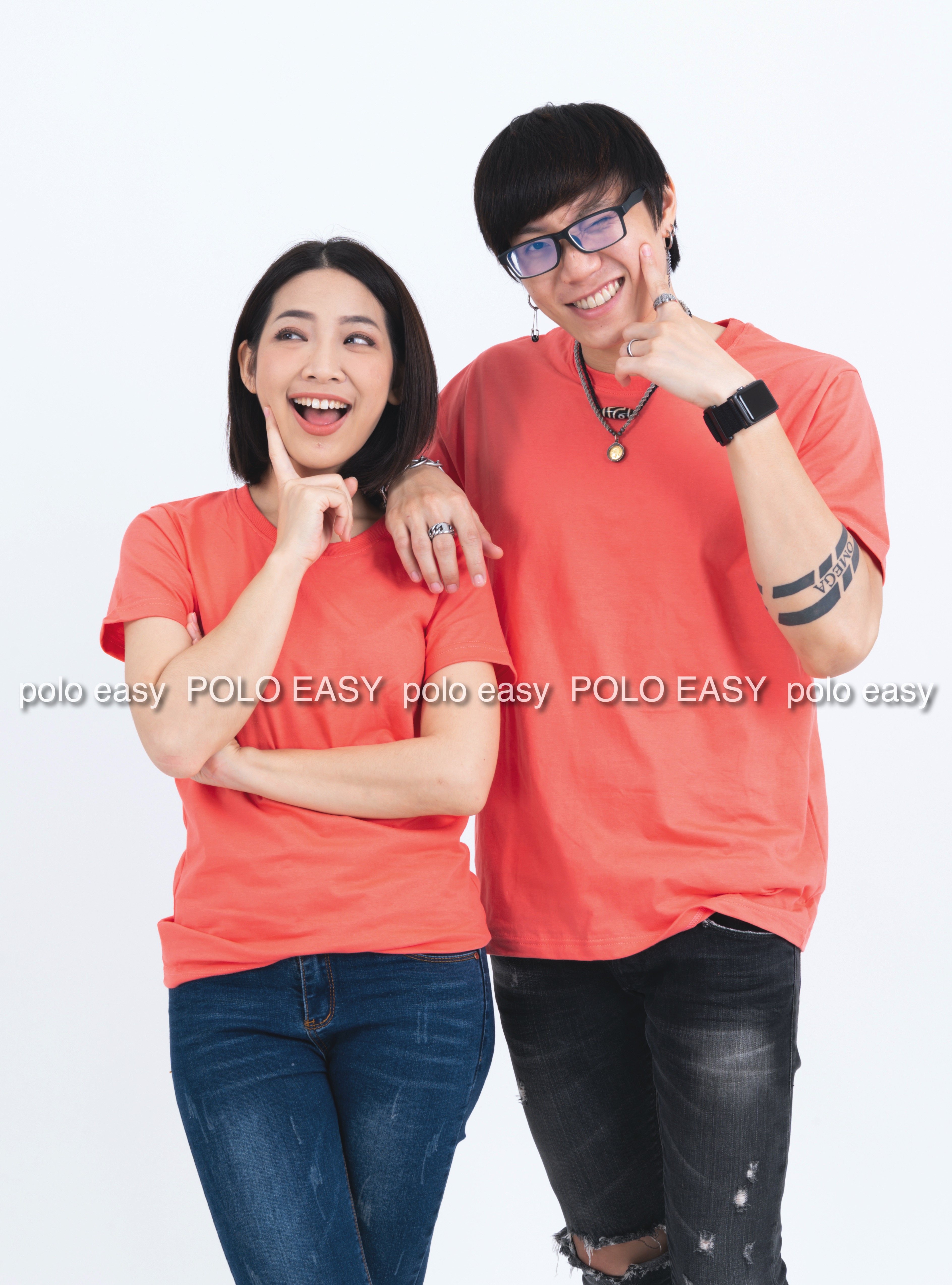 2XL เสื้อยืด สีโอลด์โรส คอกลม แขนสั้น Size 2XL