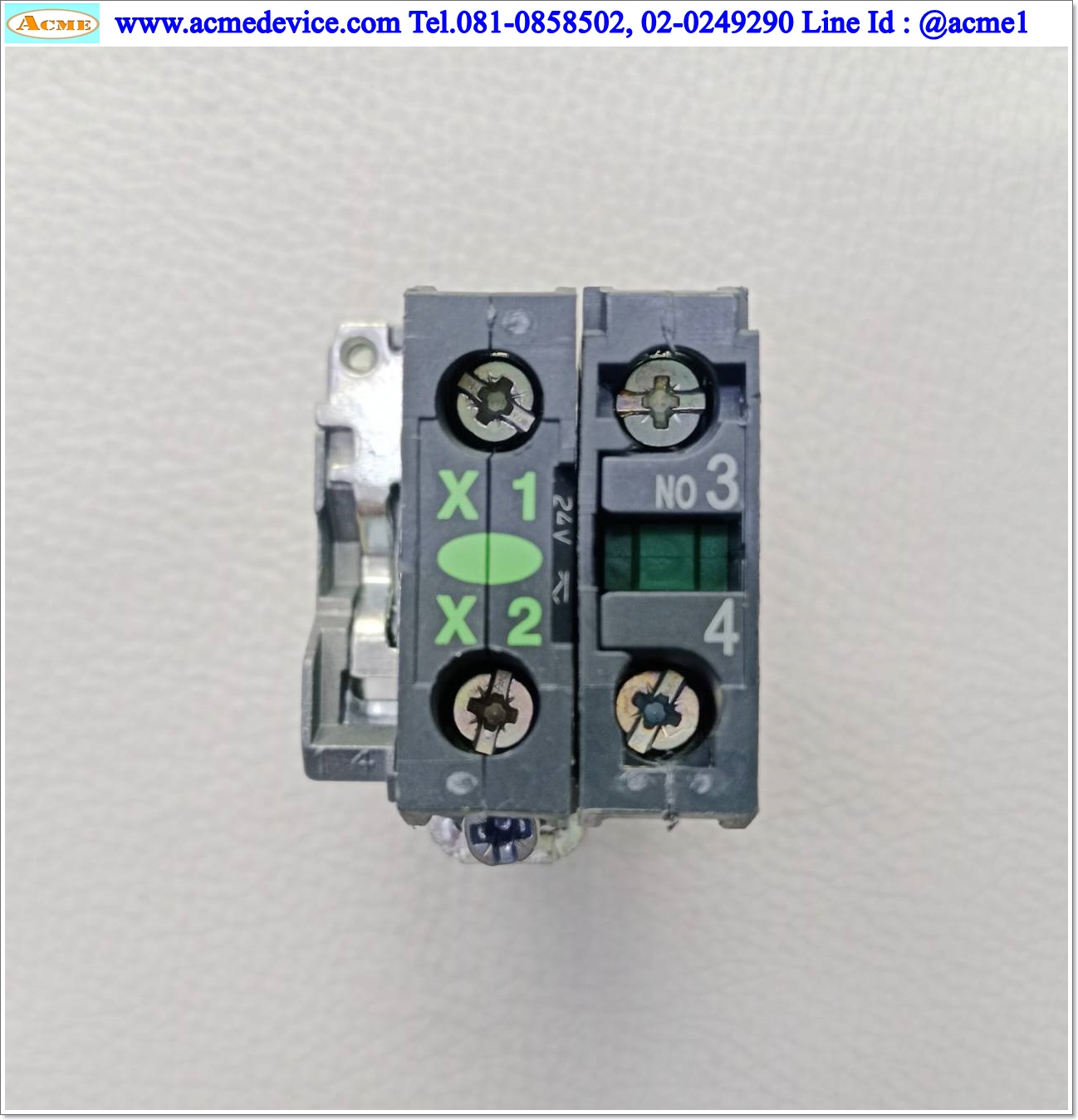 Pushbutton Switch Schneider รุ่น XB4-BW33B1, 1NO, 24V