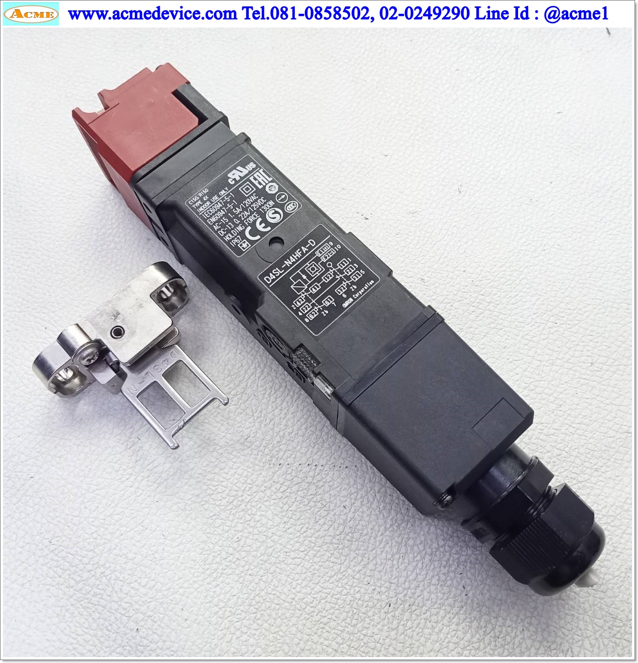Safety Switch Omron รุ่น D4SL-N4HFA-D, Mechanical lock 24Vac solenoid release