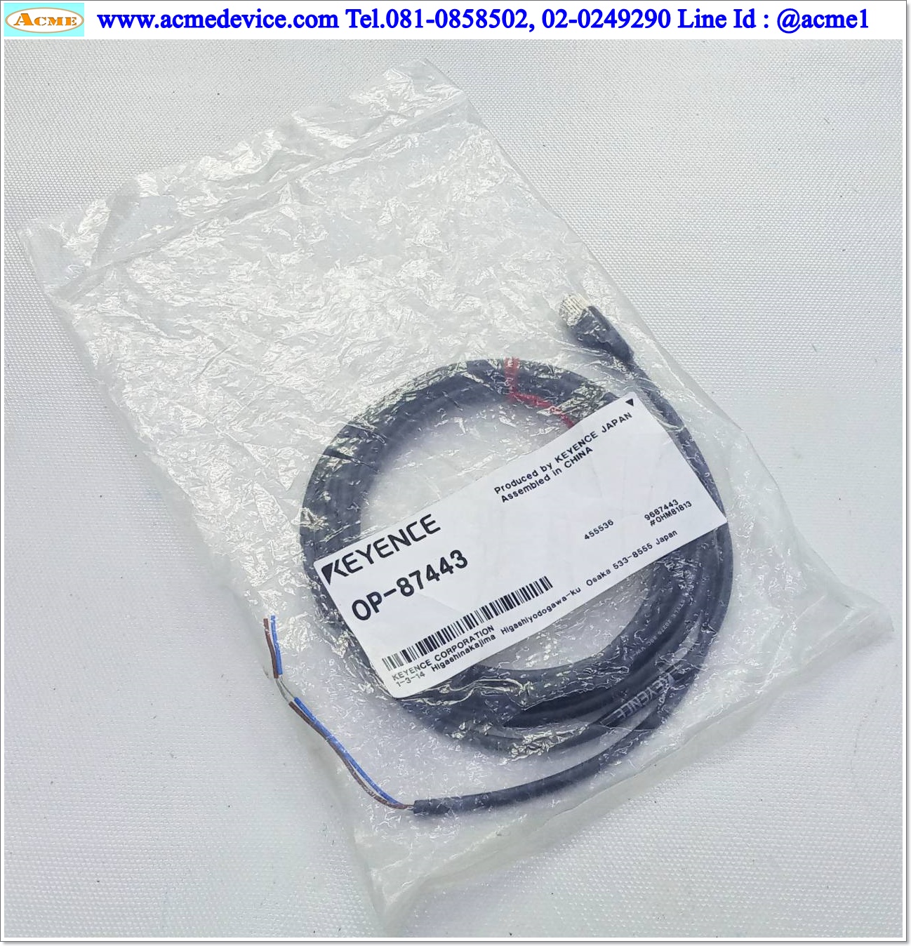 Connector Cable Keyence รุ่น OP-87443, for IX Series, M8, 4 Pin