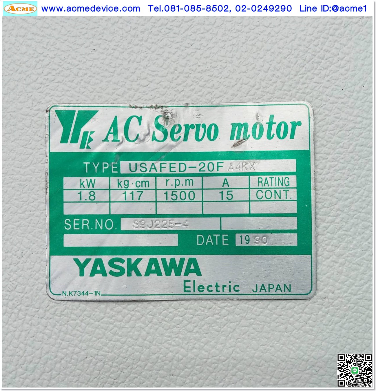 Encoder Servo Yaskawa รุ่น USAFED-20FA4KX, 1.8kW