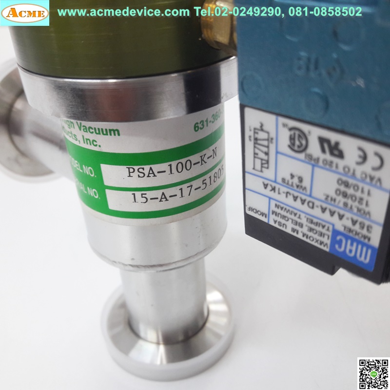 High Vacuum Valve รุ่น PSA-100-K-N & 35A-AAA-DAAJ-1KA