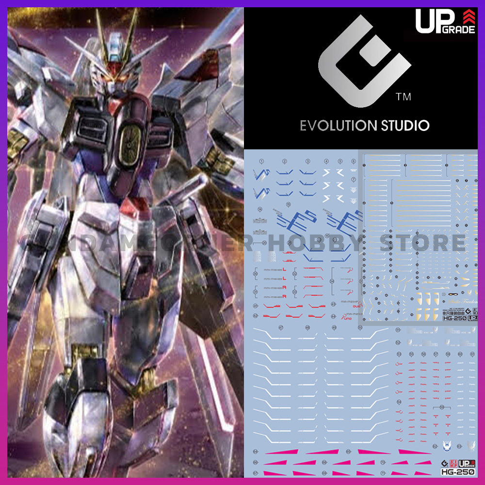 ดีคอลน้ำ EVO® HGCE MIGHTY STRIKE FREEDOM UPGRADED VER‼ มี 2 แผ่น‼ HG-250 EVO Water Decal