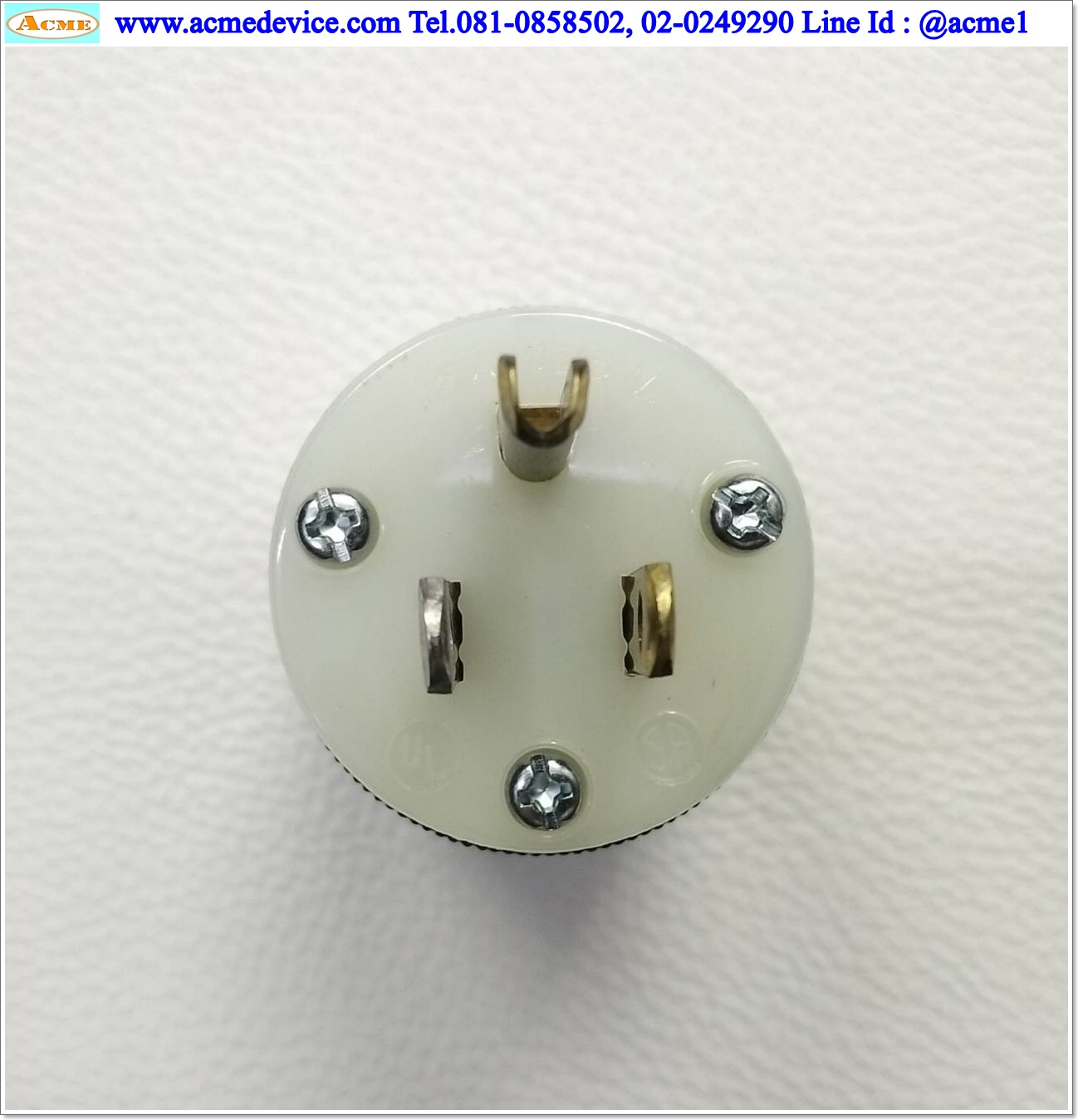 Male Plug Hubbell รุ่น HBL5266C, 3 ขา, 2 Pole, 3 Wire Grounding, 15A, 125V