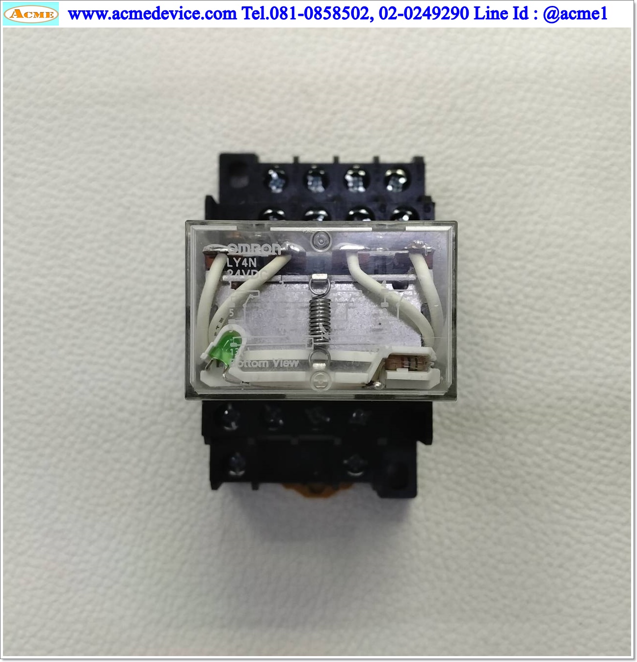 Relay Omron รุ่น LY4N, Coil 24Vdc + Socket