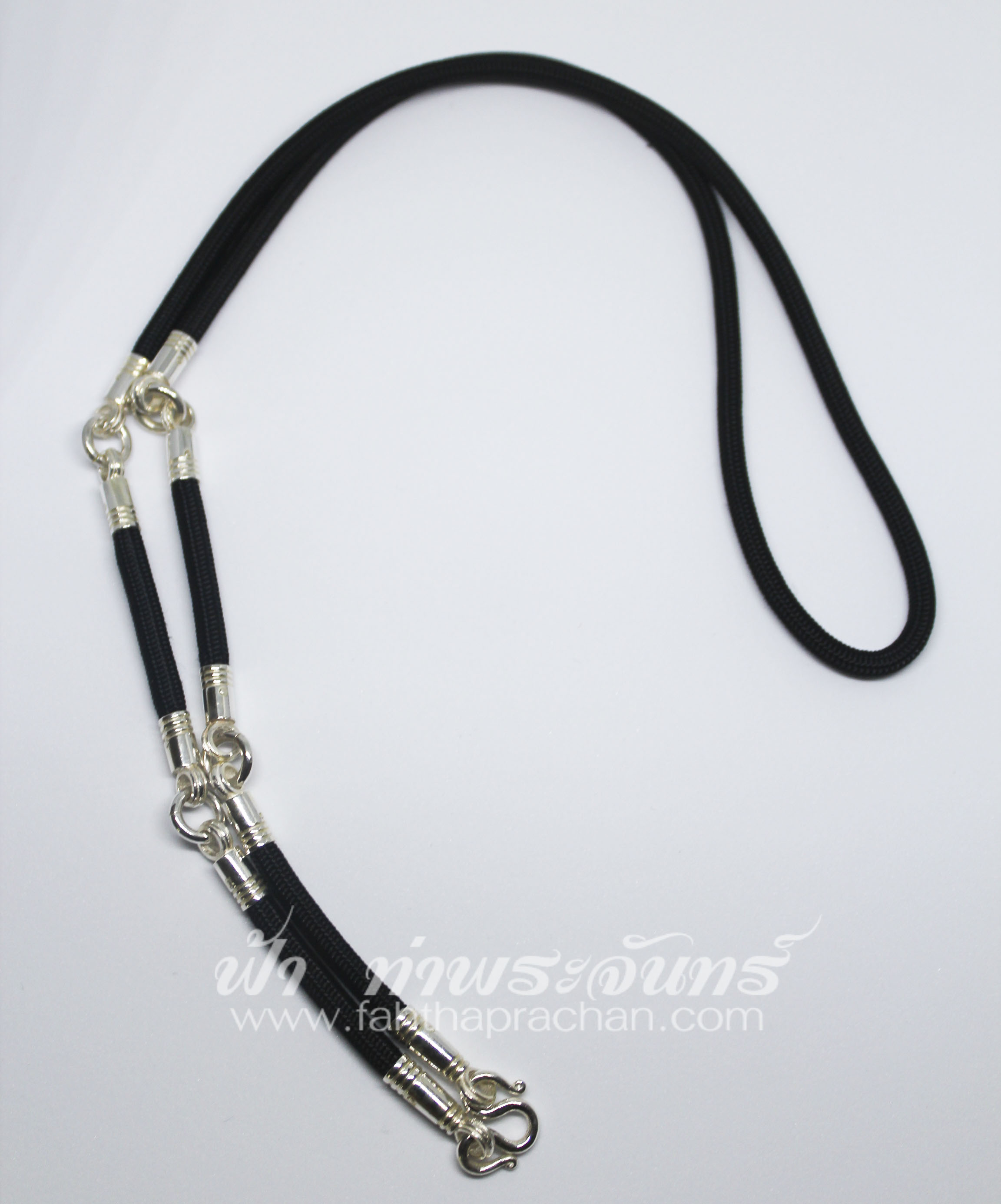 สร้อยคอเชือกร่ม แบบห้าห่วง เงินแท้