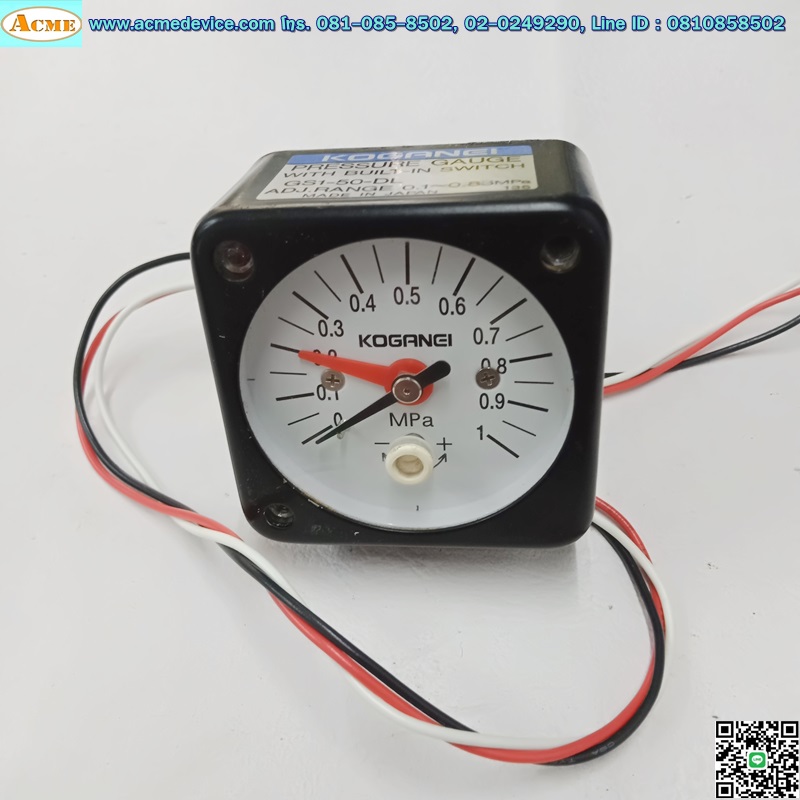 Pressure Gauge Koganei รุ่น GS1-50-DL, 0.1 to 0.83MPa