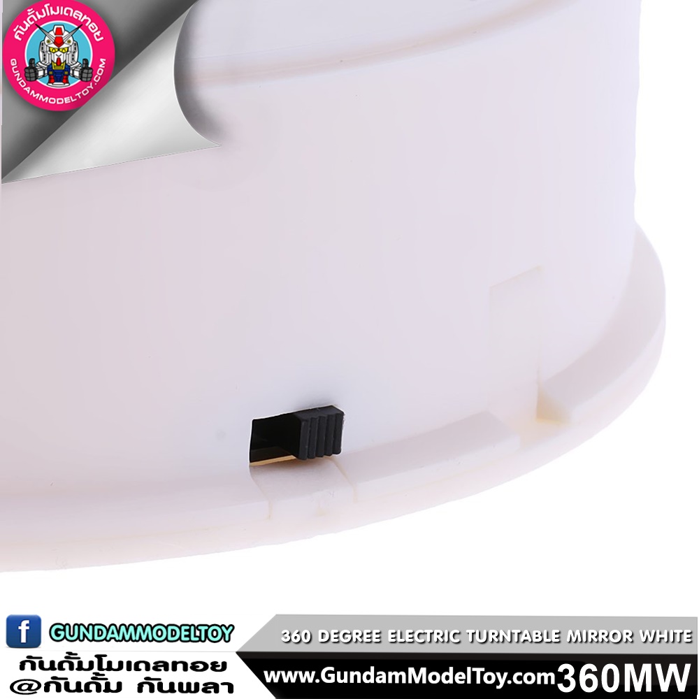 ฐานหมุนโมเดลพื้นกระจกสีขาว 360 DEGREE ELECTRIC TURNTABLE MIRROR WHITE เครื่องมือ อุปกรณ์ต่อโมเดล กันดั้ม กันพลา