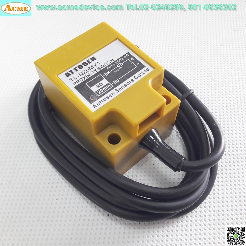 Proximity ATTOSEN รุ่น TL-N20MY1, ระยะ 20mm, 2wire, NO