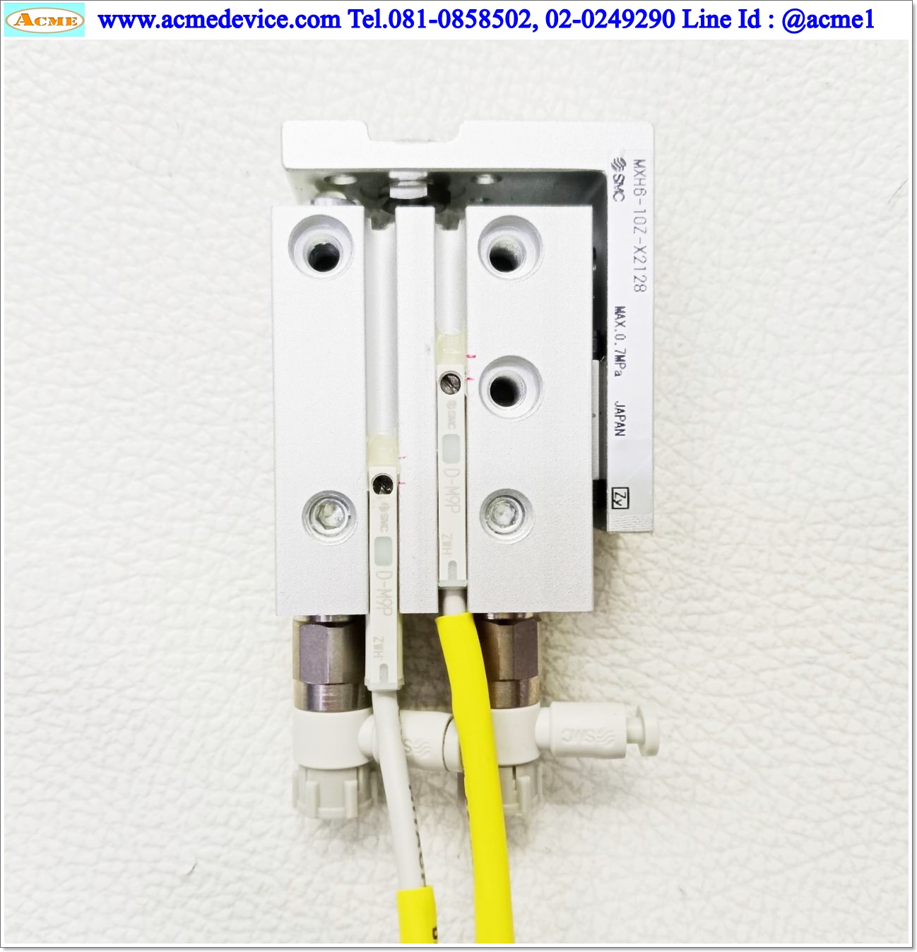 Air Cylinder SMC รุ่น MXH6-10Z + Reed Switch รุ่น D-M9P, Bore 6 mm., Stroke 10 mm.