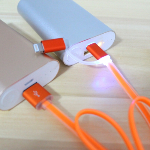 สายชาร์จ remax aurora High Speed 2 หัว ไอโฟน/Android (สีส้ม)