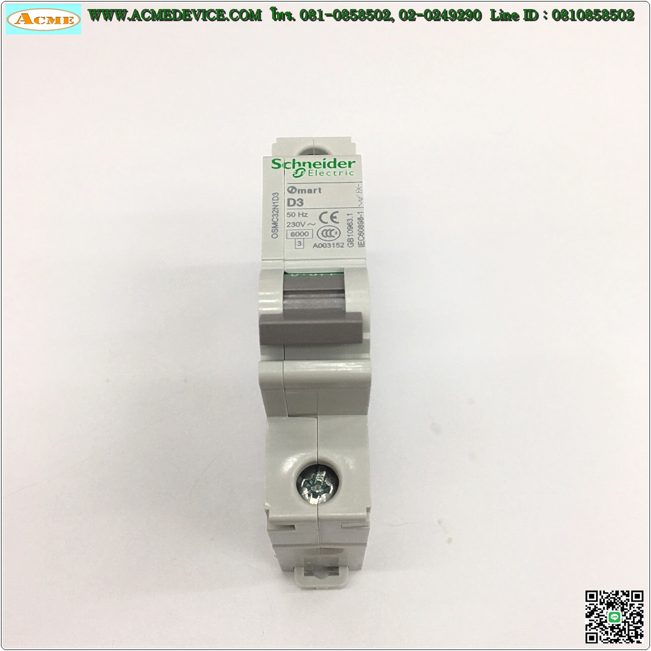 Breaker 1P Schneider รุ่น OSMC32N1D3, 3A