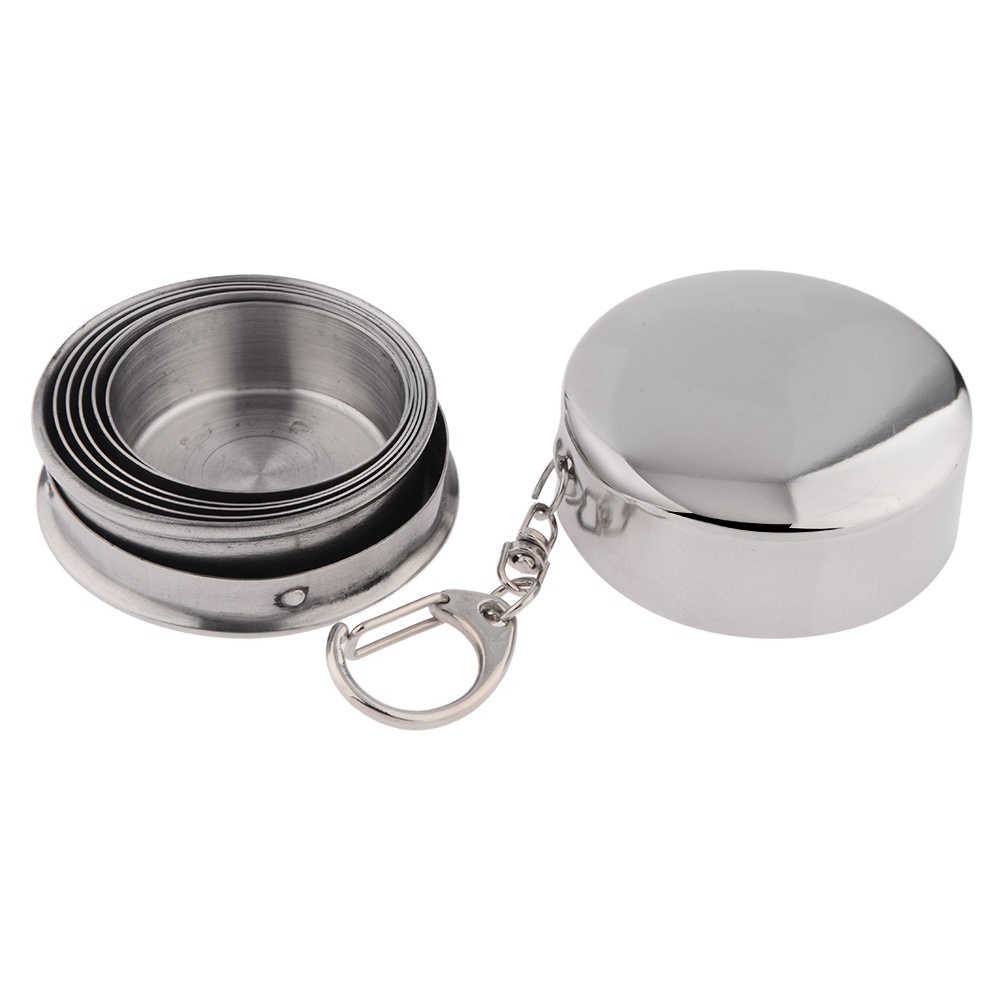 แก้วน้ำสแตนเลสพับเก็บได้ ขนาดเล็ก 140 ml (Stainless Flexible Cups)