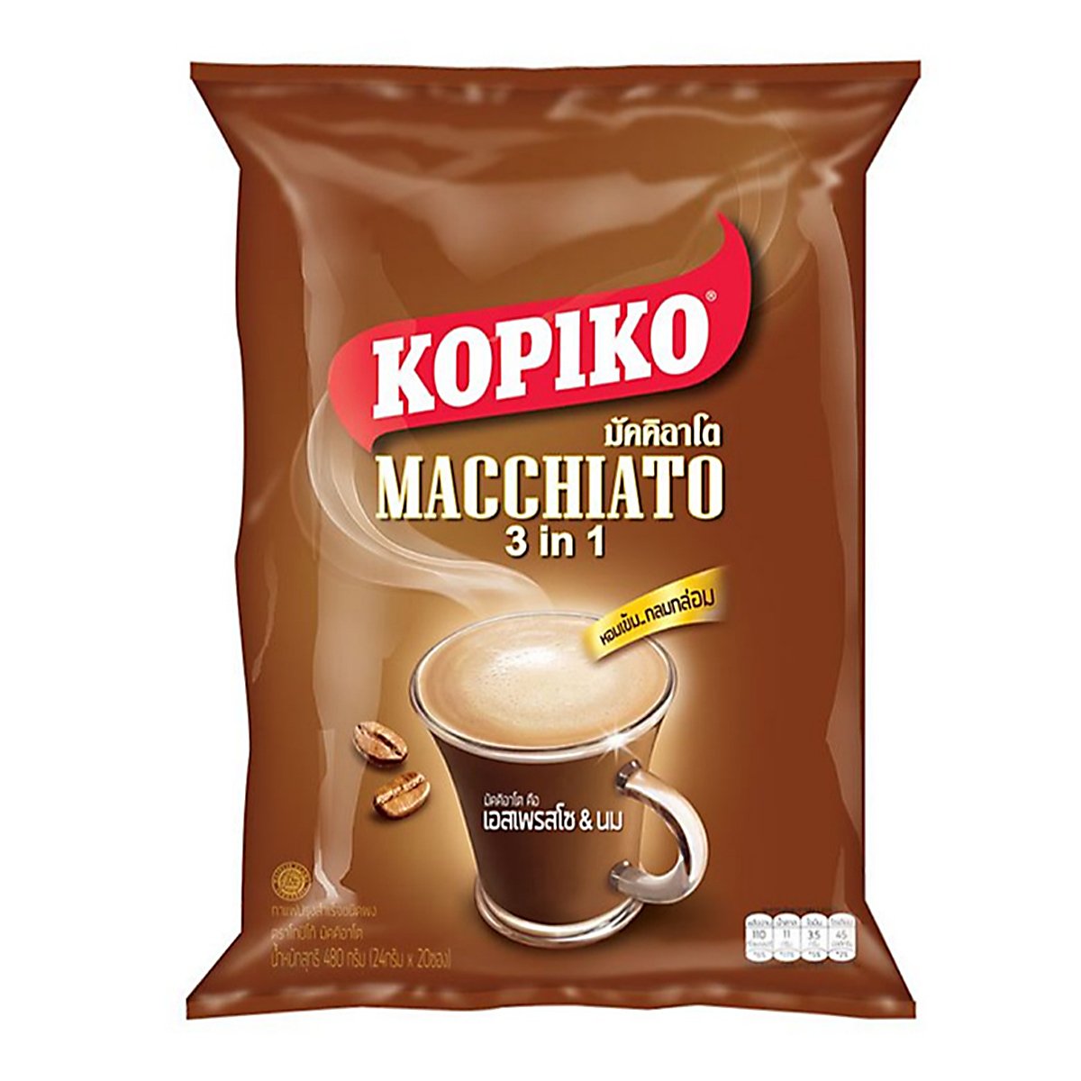 (สั่งหลายห่อได้) โกปิโก้ มัคคิอาโต กาแฟปรุงสำเร็จชนิดผง 24 ก. แพ็ค 20 ซอง ราคา 80