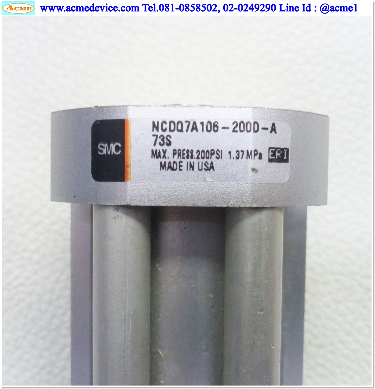Air Cylinder SMC รุ่น NCDQ7A106-200D-A73S, Stroke 2"