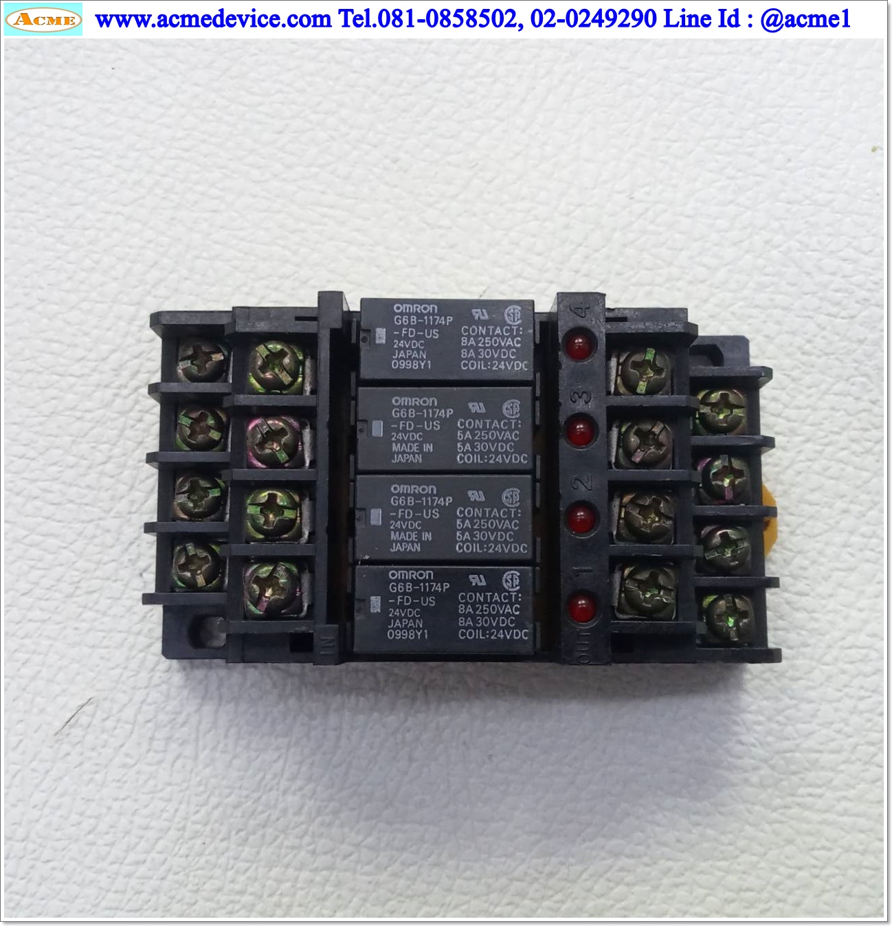Relay Omron รุ่น G6B-11174P-FD-US + Socket G6B-47BND, 24VDC