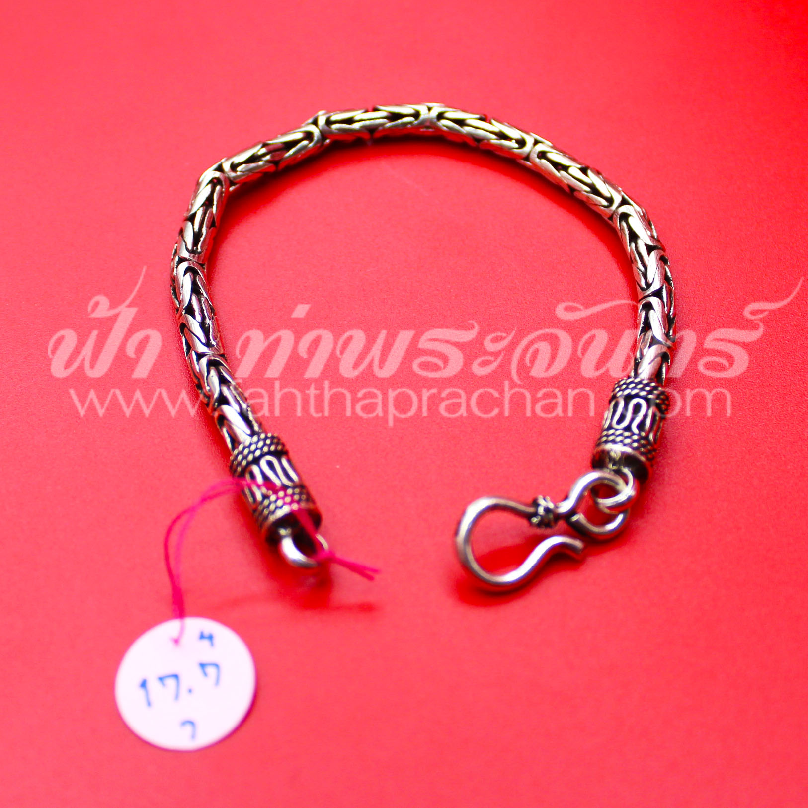 กำไลข้อมือเงินแท้ 92.5% ลายบาหลี รมดำ