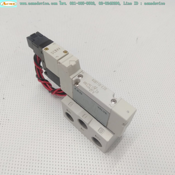 Solenoid Valve CKD รุ่น 4GB110-06-E20-3, 5/2, 24VDC