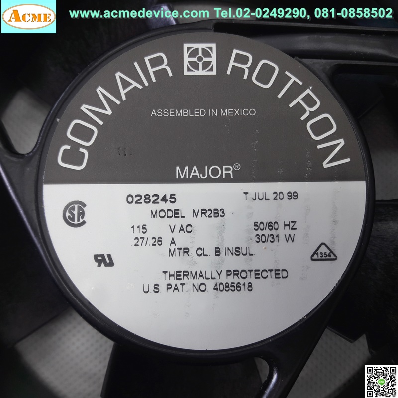 Cooling Fan Comaip Rotron รุ่น MT2B3, ขนาด 172x150x51mm, 115VAC, 30/31W