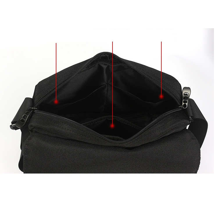 กระเป๋าแมสเซนเจอร์ กระเป๋าสะพายข้าง end&start black compact ช่องเก็บสัมภาระด้านใน