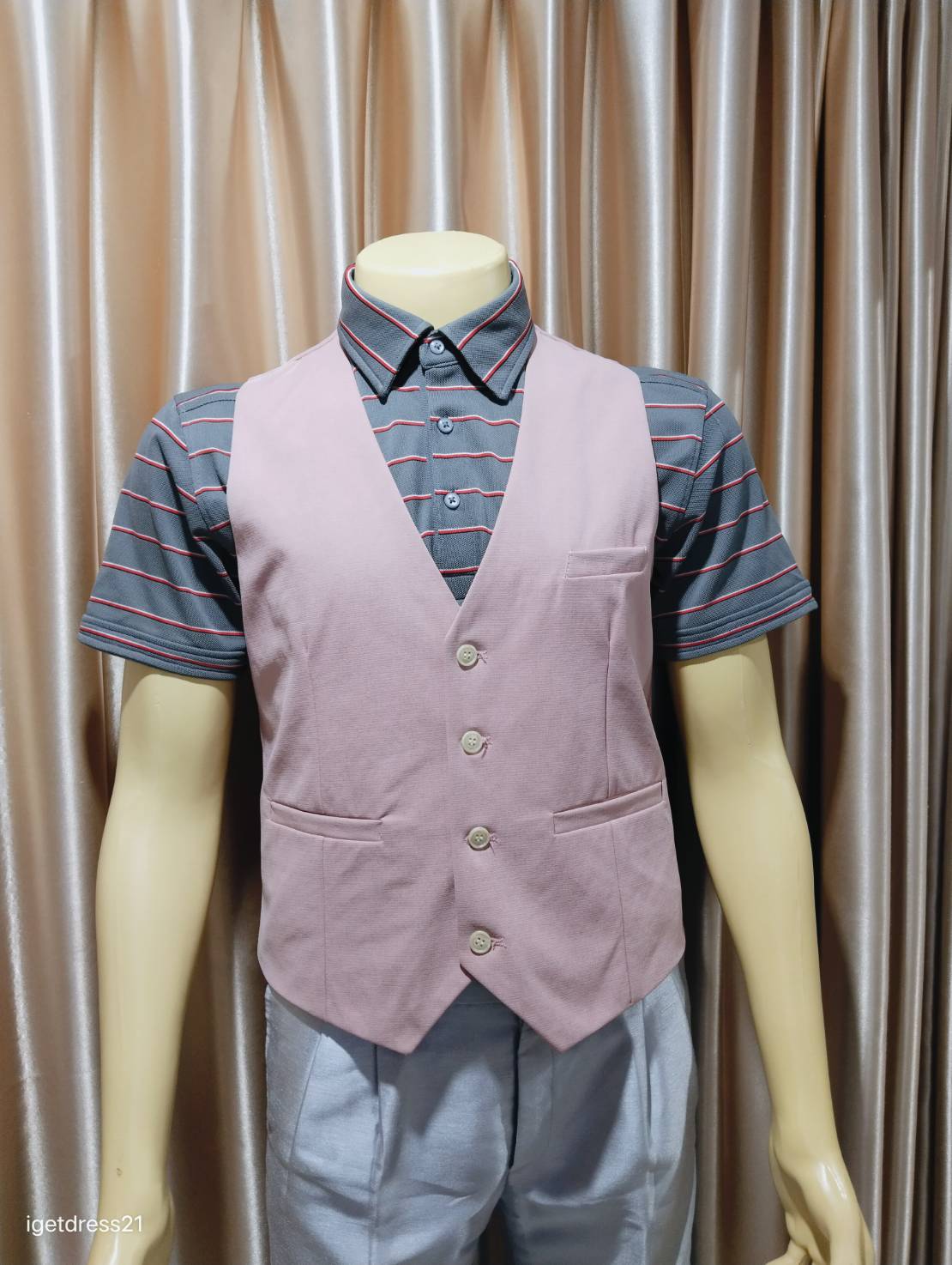 เสื้อกั๊กสีชมพู M