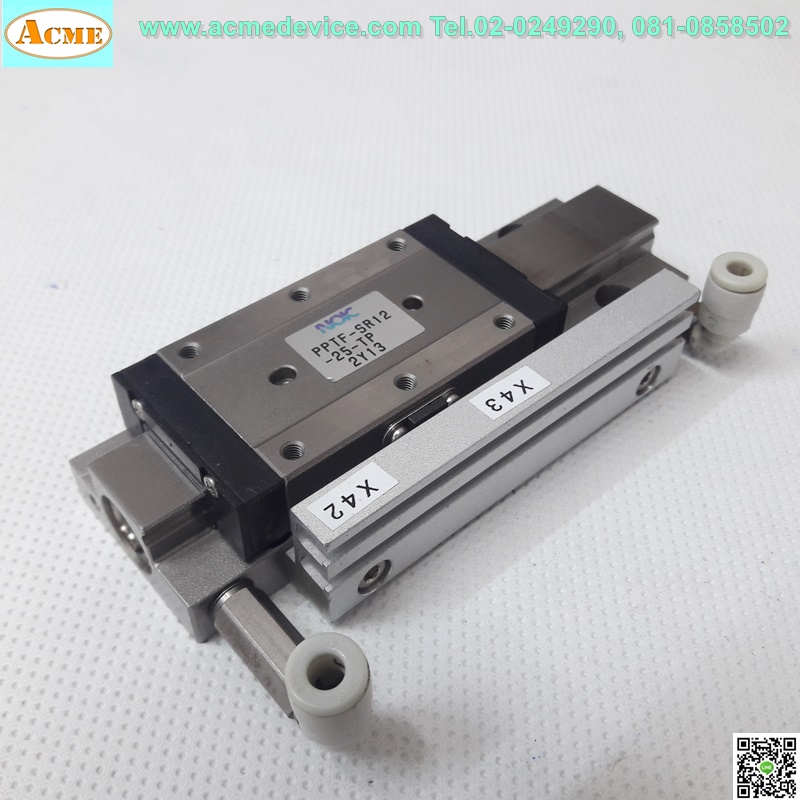 Linear Air Cylinder รุ่น PPTF-SR12-25-TP, รางสไลด์ขนาด 15 mm.x 106 mm.