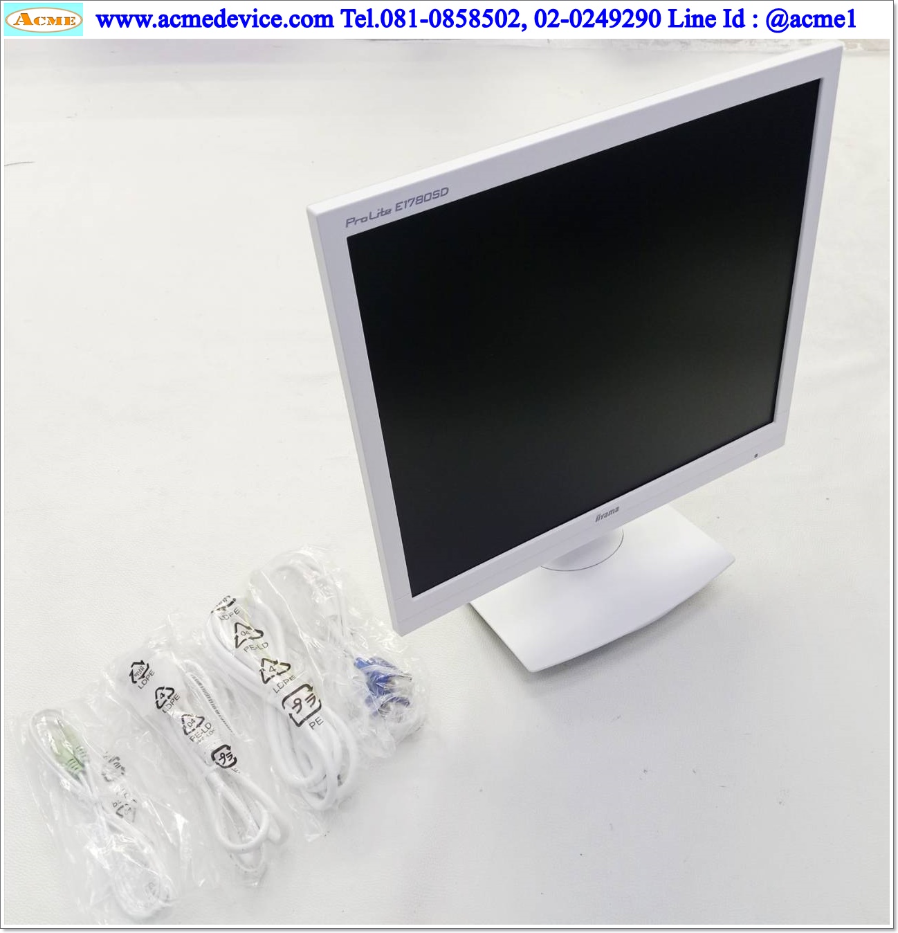 LCD Monitor Iiyama รุ่น Prolite E1780SD, 17", 100-240V, Interface DVI, VGA
