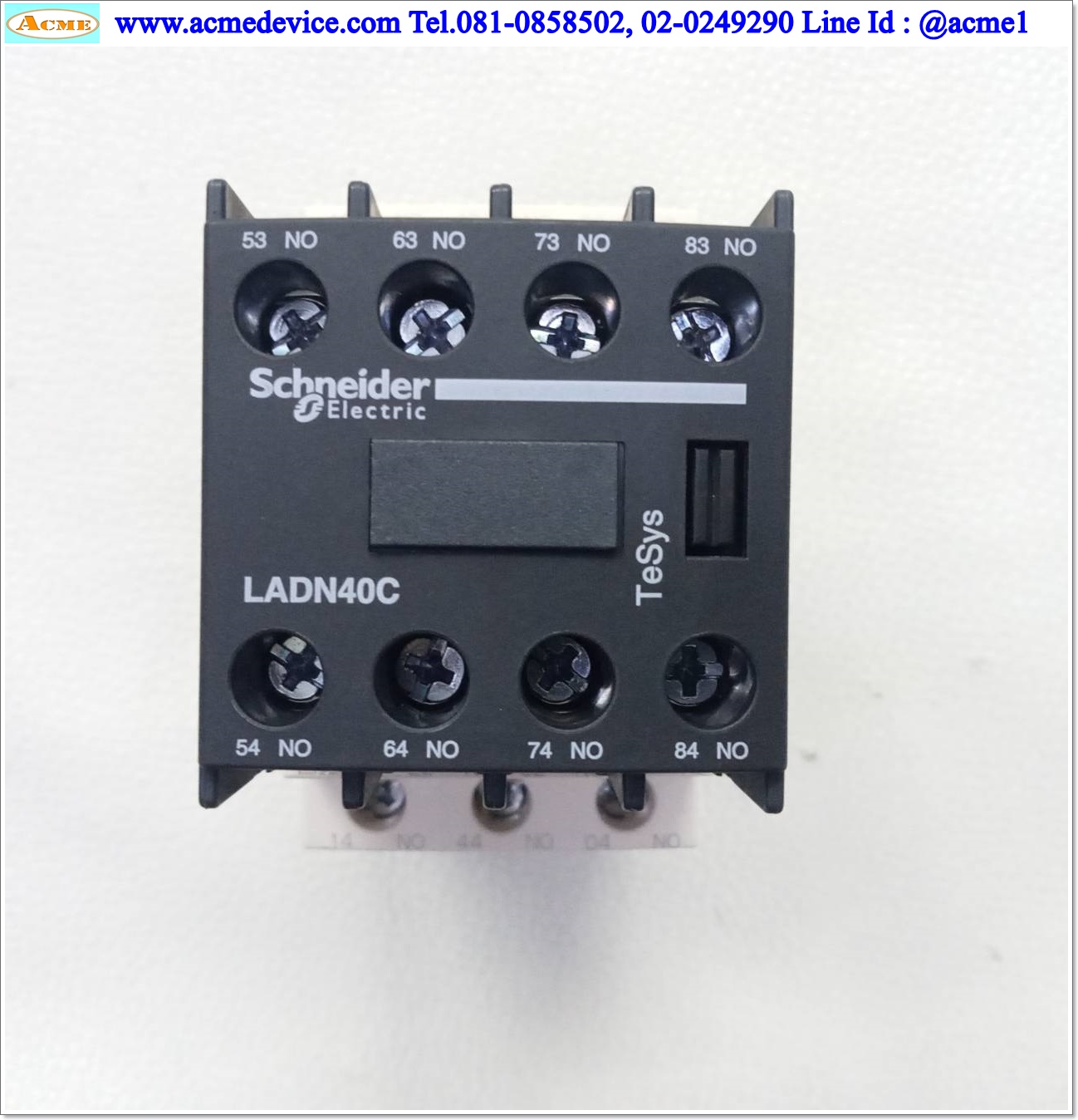 Control Relay Schneider รุ่น CAD32BD + LADN40C, 10A, Coil 24Vdc (หน้าดำ)