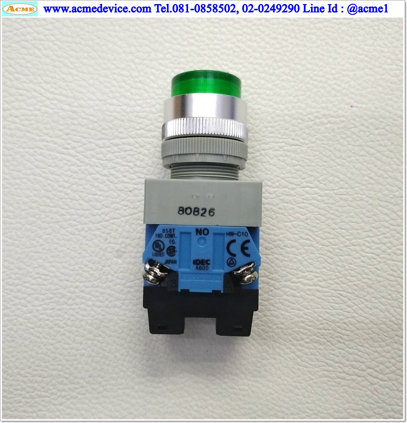 Pushbutton Switch Idec รุ่น ALW series, 1 NO 1 NC, ขนาด 22 mm (ฺฺGreen)