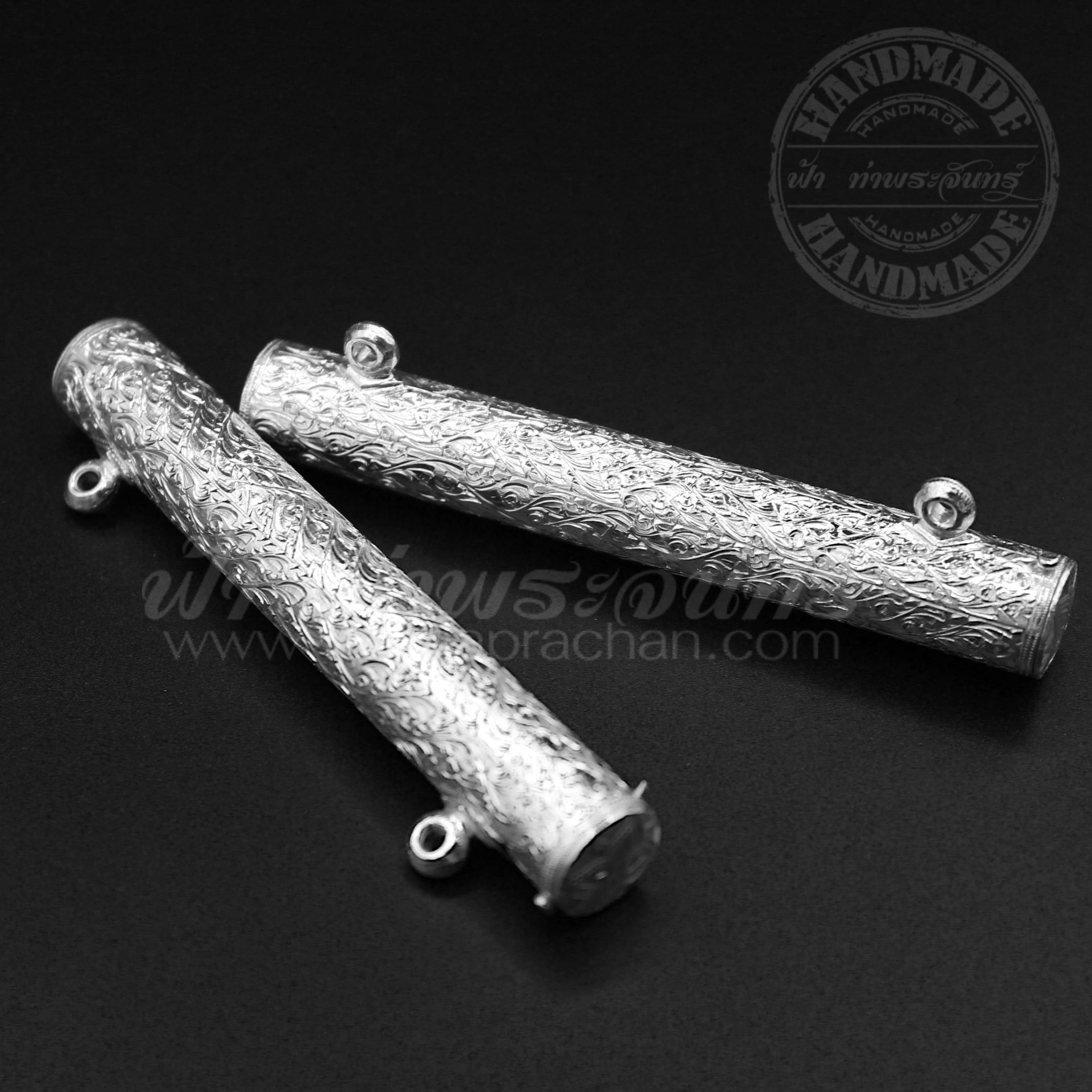 ตะกรุดเงิน 92.5% ทึบแกะลาย No.12