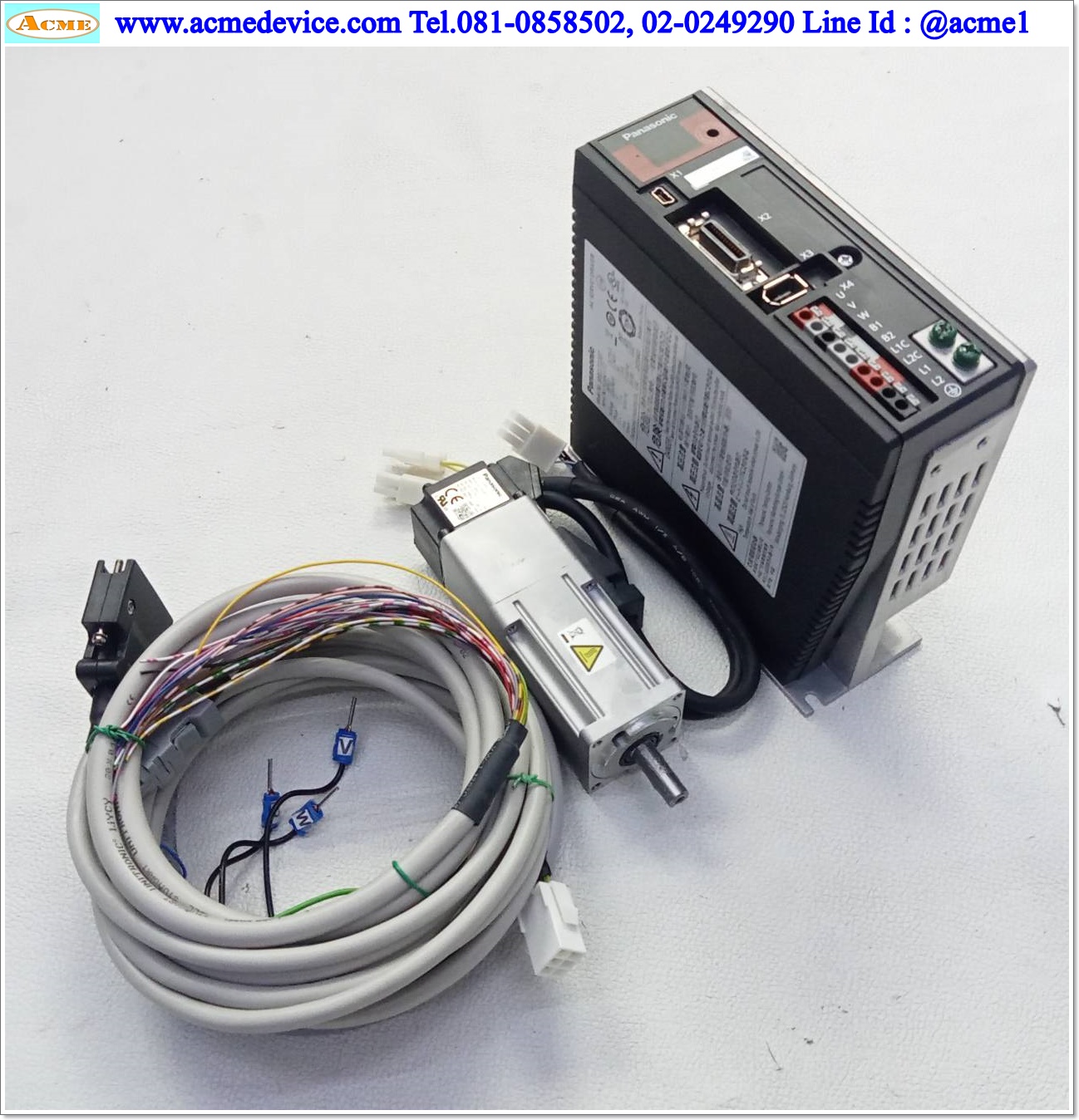 Servo Drive Panasonic รุ่น MBDJT2207 (200W) & Motor MSMD012G1V4, 100W (with brake)