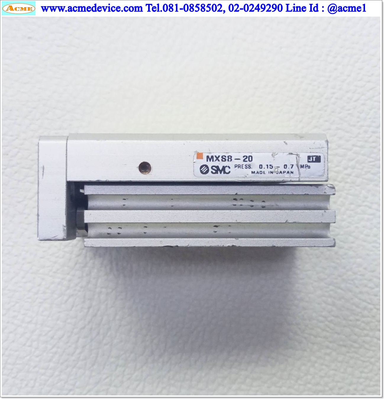 Guide Cylinder SMC รุ่น MXS8-20, Bore 8 mm., Stroke 20 mm.