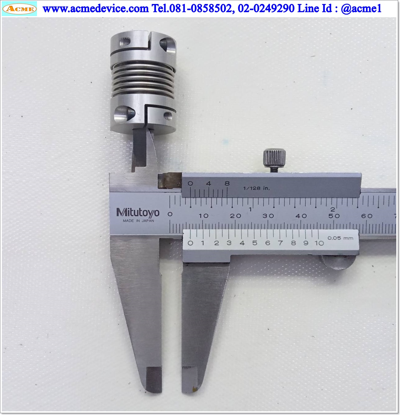 Coupling ขนาด ID 6.25/6.25mm, OD 20mm, L 26mm, Bellows Coupling