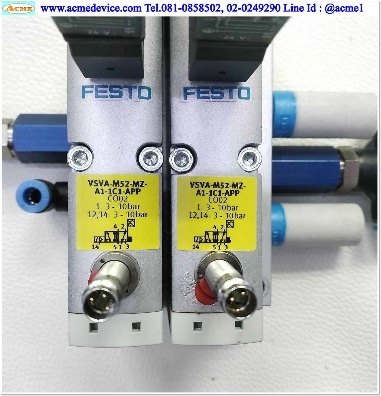 Solenoid Valve Festo รุ่น VSVA-M52-MZ-A1-1C1-APP, 3 - 10 bar, 5/2, Coil 24V
