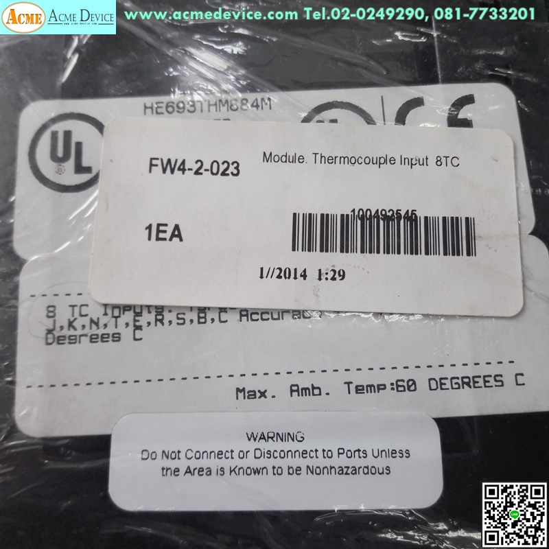 PLC GE FANUC รุ่น HE693THM884M, Thermocouple Input 4TC (ใหม่ไม่มีกล่อง)